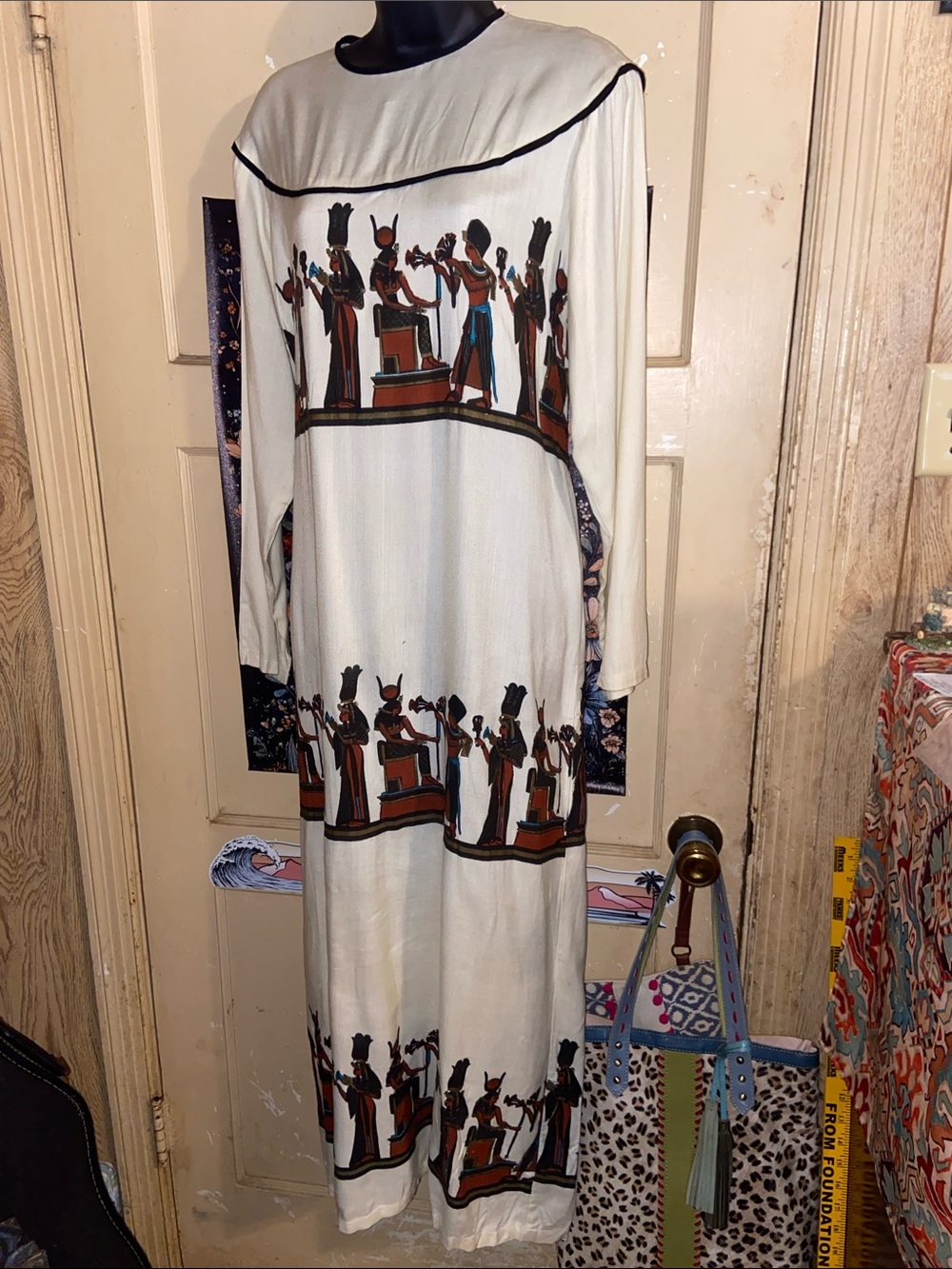 EGYPTIAN RETRO MAXI DRESS Must See Amazing! ASHRO
